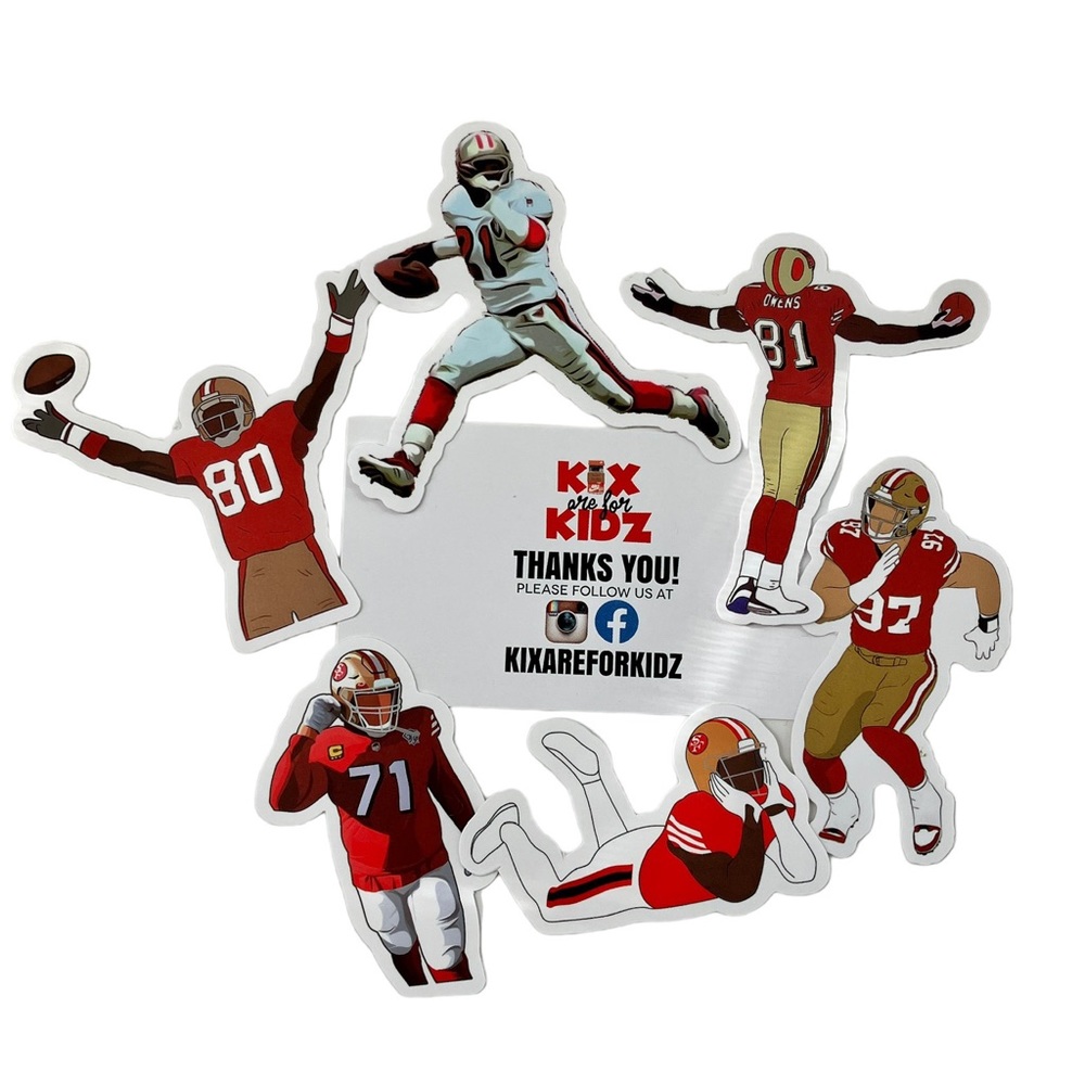 San Francisco 49ers Stickers Deebo Samuel , Jerry Rice ,Terrel Owens , Nick Bosa